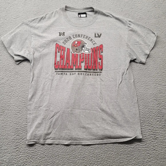 Team Apparel Shirt Mens XL Gray 2020 Conference‎ Champions Tampa Bay Buccaneers - Picture 1 of 10